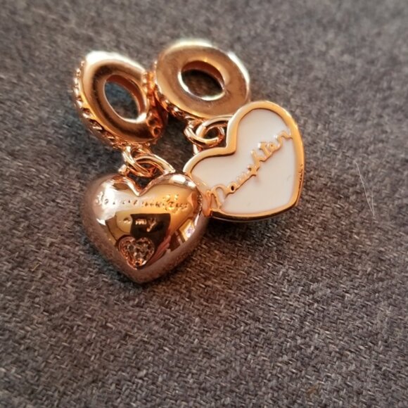 Pandora Mother and Daughter Hearts Dangle C - Picture 3 of 7